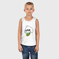 Майка детская хлопок Undertale: Asriel SWAG, цвет: белый — фото 2