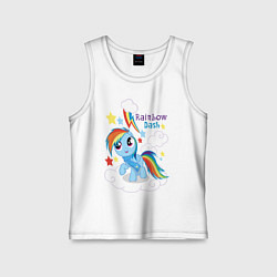 Майка детская хлопок Rainbow Dash, цвет: белый