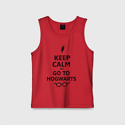 Майка детская хлопок Keep Calm & Go To Hogwarts, цвет: красный