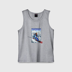 Майка детская хлопок Лыжный Спорт, цвет: меланж