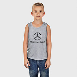 Майка детская хлопок Logo Mercedes-Benz, цвет: меланж — фото 2