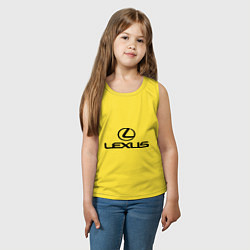 Майка детская хлопок Lexus logo, цвет: желтый — фото 2