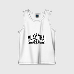 Майка детская хлопок Muay thai boxing, цвет: белый