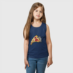 Майка детская хлопок Кусочек пиццы парная, цвет: тёмно-синий — фото 2