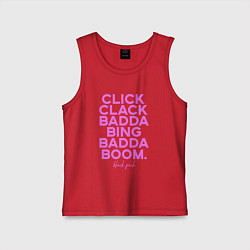 Майка детская хлопок Click Clack Black Pink, цвет: красный