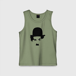 Майка детская хлопок Чарли Чаплин, цвет: авокадо