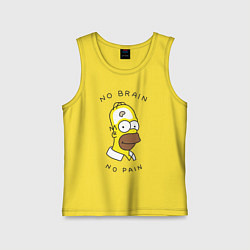 Майка детская хлопок No brain, No pain, цвет: желтый