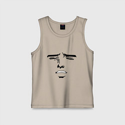 Майка детская хлопок Лицо в стиле аниме, цвет: миндальный