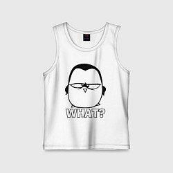 Майка детская хлопок What?, цвет: белый