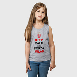 Майка детская хлопок Keep Calm & Forza Milan, цвет: меланж — фото 2