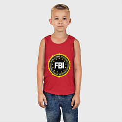 Майка детская хлопок FBI Departament, цвет: красный — фото 2