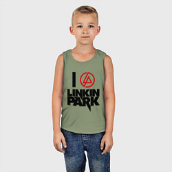 Майка детская хлопок I love Linkin Park, цвет: авокадо — фото 2