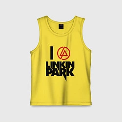 Майка детская хлопок I love Linkin Park, цвет: желтый