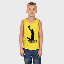 Майка детская хлопок Jordan Basketball, цвет: желтый — фото 2