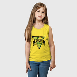 Майка детская хлопок GTA V: Logo, цвет: желтый — фото 2