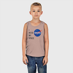 Майка детская хлопок Nasa i need my space, цвет: пыльно-розовый — фото 2