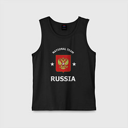 Майка детская хлопок NATIONAL TEAM RUSSIA, цвет: черный
