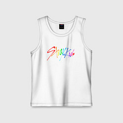 Майка детская хлопок STRAY KIDS АВТОГРАФЫ, цвет: белый