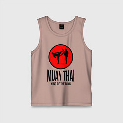Майка детская хлопок Muay thai fighters, цвет: пыльно-розовый