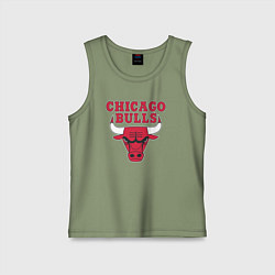 Майка детская хлопок CHICAGO BULLS, цвет: авокадо