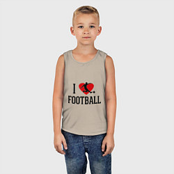 Майка детская хлопок I love football, цвет: миндальный — фото 2