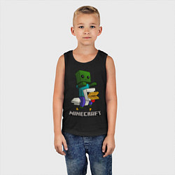 Майка детская хлопок MINECRAFT, цвет: черный — фото 2