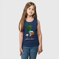 Майка детская хлопок MINECRAFT, цвет: тёмно-синий — фото 2