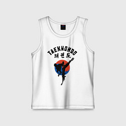 Майка детская хлопок Taekwondo, цвет: белый