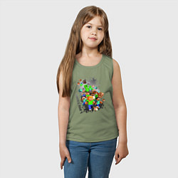 Майка детская хлопок Minecraft, цвет: авокадо — фото 2