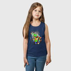 Майка детская хлопок Minecraft, цвет: тёмно-синий — фото 2