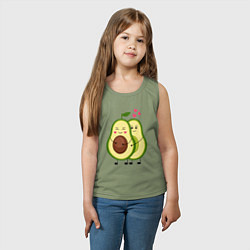 Майка детская хлопок Влюбленные Веганы Авокадо, цвет: авокадо — фото 2
