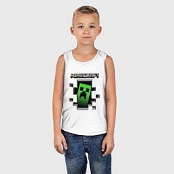 Майка детская хлопок Minecraft, цвет: белый — фото 2