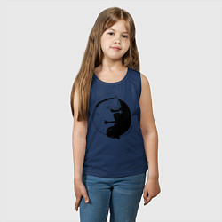 Майка детская хлопок Инь-Янь Коты, цвет: тёмно-синий — фото 2