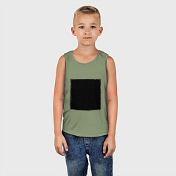 Майка детская хлопок ЧЕРНЫЙ КВАДРАТ, цвет: авокадо — фото 2