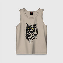 Майка детская хлопок Сова, цвет: миндальный