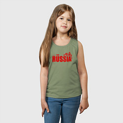 Майка детская хлопок Russia, цвет: авокадо — фото 2