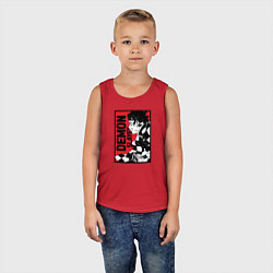 Майка детская хлопок KIMETSU NO YAIBA, цвет: красный — фото 2
