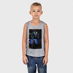 Майка детская хлопок Black Lightning V Tobias Whale, цвет: меланж — фото 2