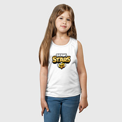 Майка детская хлопок BRAWL STARS GOLD, цвет: белый — фото 2
