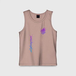 Майка детская хлопок CYBERPUNK 2077, цвет: пыльно-розовый