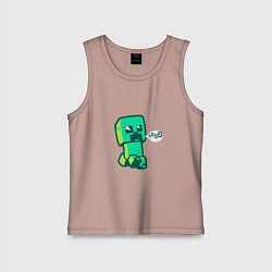 Майка детская хлопок MINERCRAFT CREEPER, цвет: пыльно-розовый