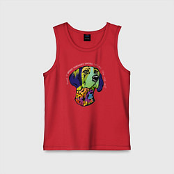 Майка детская хлопок Берегись курцхаара, цвет: красный