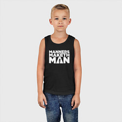 Майка детская хлопок Manners maketh man, цвет: черный — фото 2