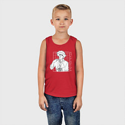 Майка детская хлопок Спайк Шпигель Cowboy Bebop, цвет: красный — фото 2