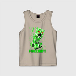 Майка детская хлопок MINECRAFT CREEPER, цвет: миндальный