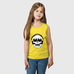 Майка детская хлопок Skull Music lover, цвет: желтый — фото 2