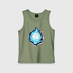 Майка детская хлопок DnD, Doungeon and Dragons, d20, цвет: авокадо