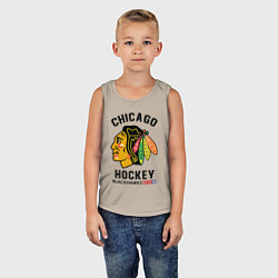 Майка детская хлопок CHICAGO BLACKHAWKS NHL, цвет: миндальный — фото 2