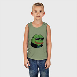 Майка детская хлопок Pepe в очках EZ, цвет: авокадо — фото 2