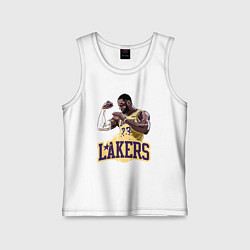 Майка детская хлопок LeBron - Lakers, цвет: белый